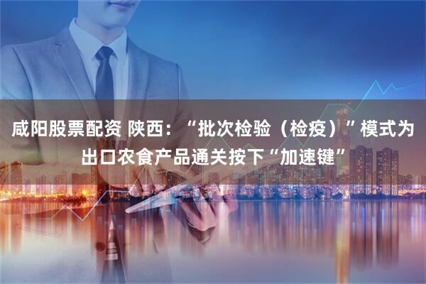 咸阳股票配资 陕西：“批次检验（检疫）”模式为出口农食产品通关按下“加速键”